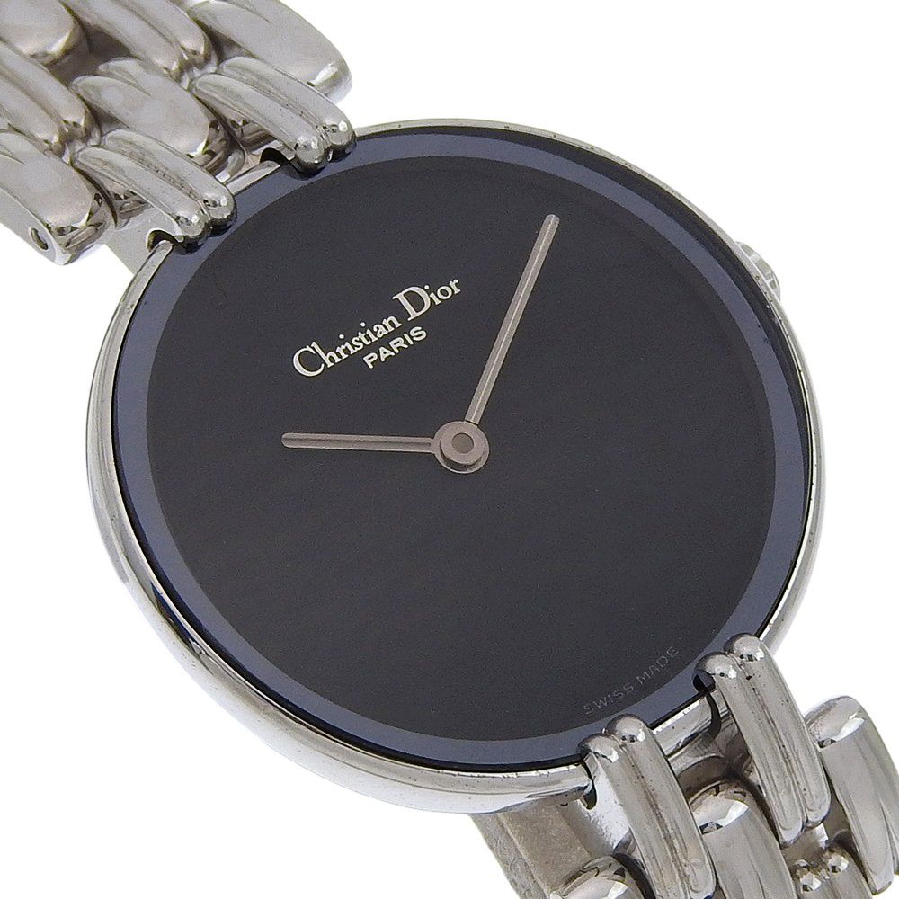 Dior Bakira Stainless Steel Silver Quartz Analog Display Black Dial Watch — view 3