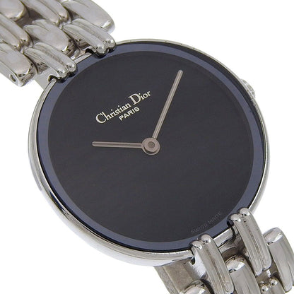 Dior Bakira Stainless Steel Silver Quartz Analog Display Black Dial Watch — view 3
