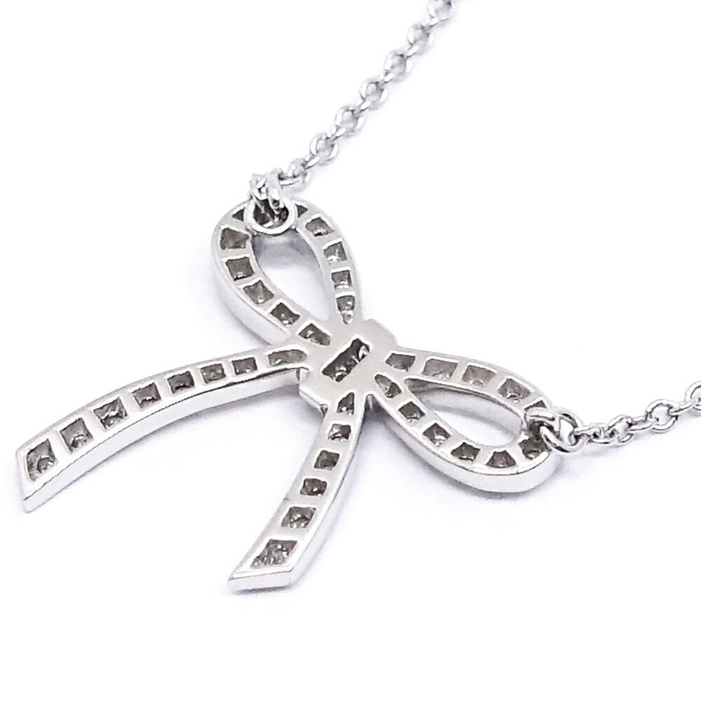Tiffany & Co Bow Ribbon Diamond Necklace Pendant — view 7