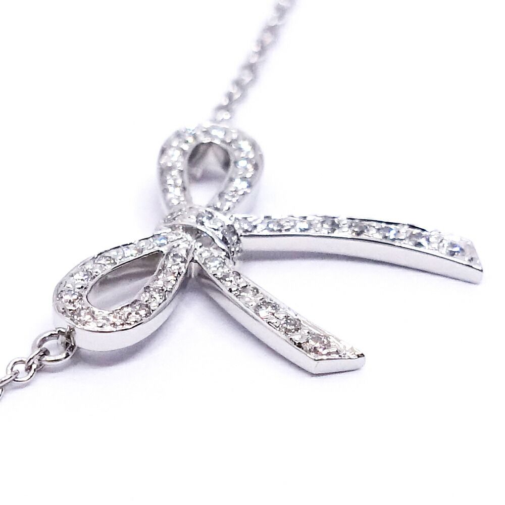 Tiffany & Co Bow Ribbon Diamond Necklace Pendant — view 6
