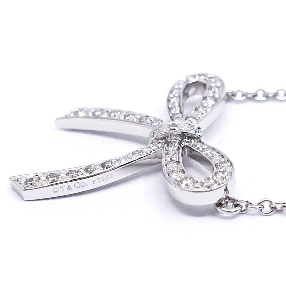 Tiffany & Co Bow Ribbon Diamond Necklace Pendant — view 5