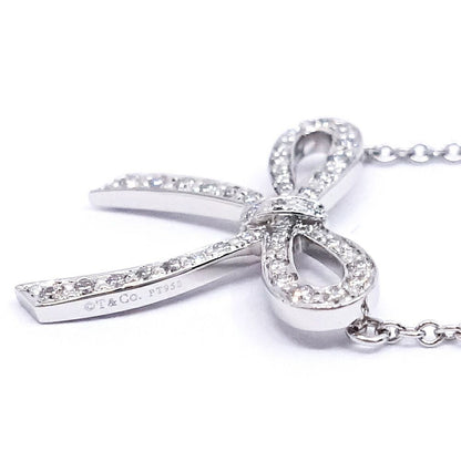Tiffany & Co Bow Ribbon Diamond Necklace Pendant — view 5