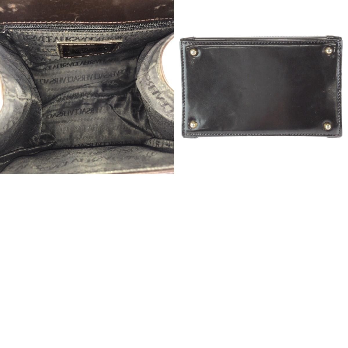 Versace Sunburst Pony Hair Dark Brown Gold Enamel Calf Handbag — view 9