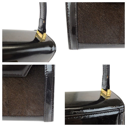 Versace Sunburst Pony Hair Dark Brown Gold Enamel Calf Handbag — view 5