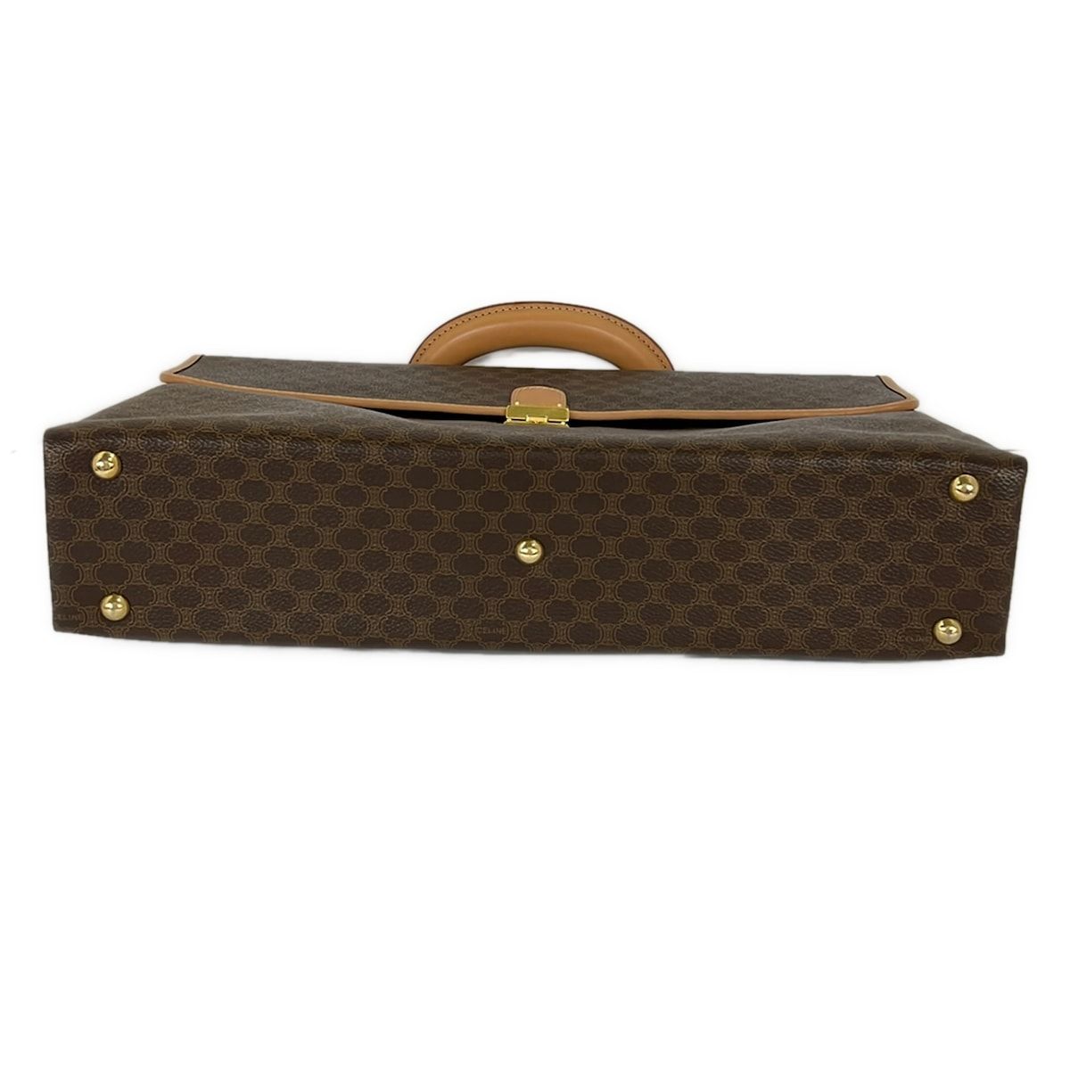 Celine Business Bag Macadam Pattern Da Ku Brown Beige Leather — view 5