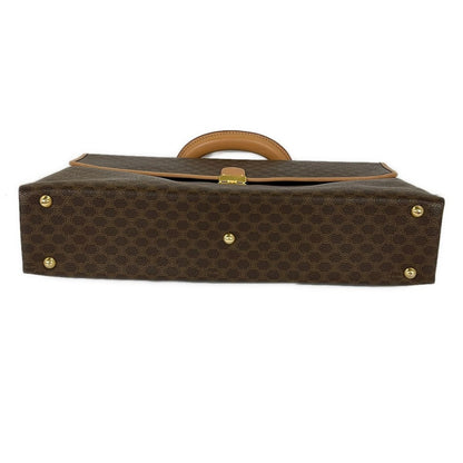 Celine Business Bag Macadam Pattern Da Ku Brown Beige Leather — view 5
