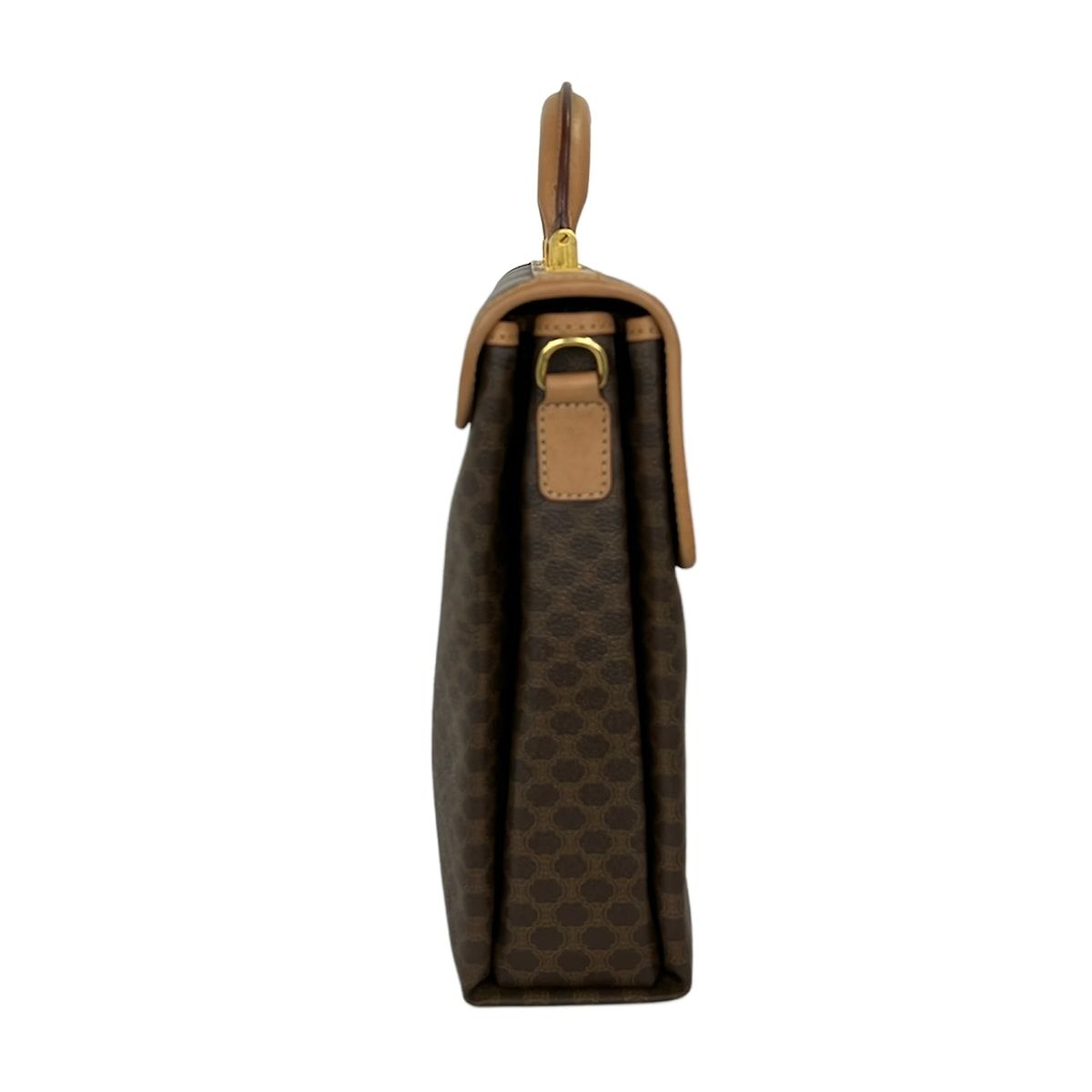 Celine Business Bag Macadam Pattern Da Ku Brown Beige Leather — view 4