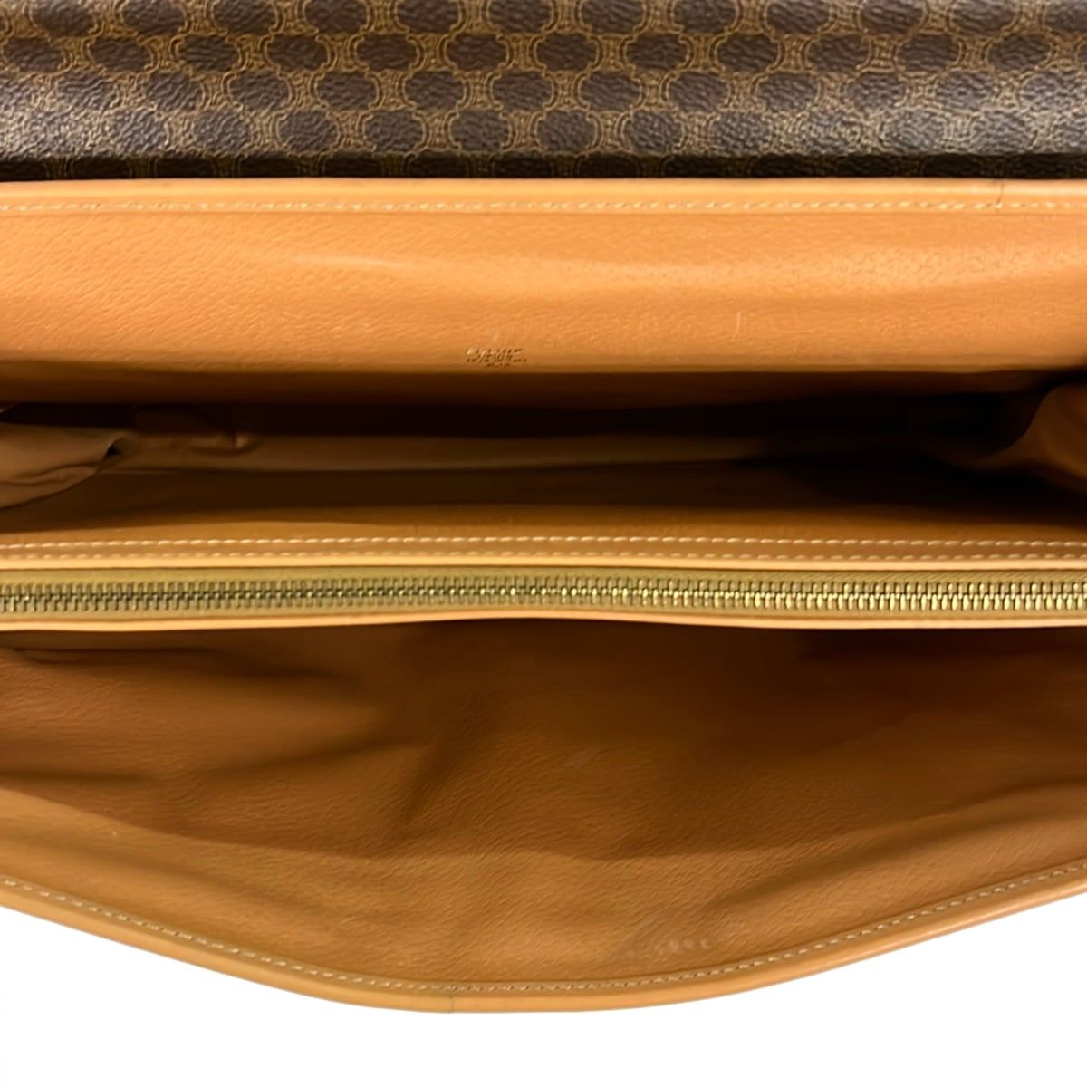 Celine Business Bag Macadam Pattern Da Ku Brown Beige Leather — view 7