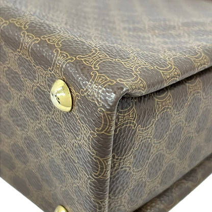 Celine Business Bag Macadam Pattern Da Ku Brown Beige Leather — view 6