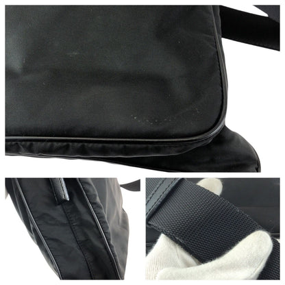 Prada Tessuto Black Silver Nylon Shoulder Bag — view 6