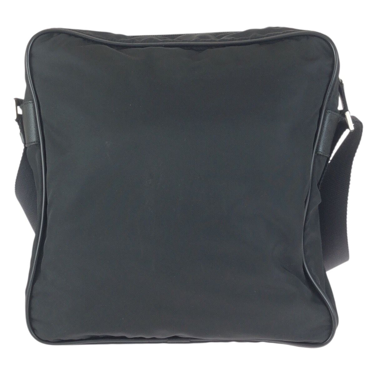 Prada Tessuto Black Silver Nylon Shoulder Bag — view 2