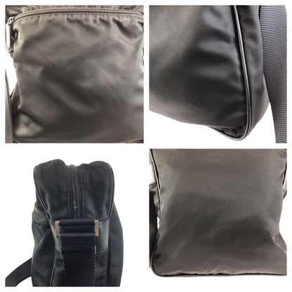 Prada Tessuto Black Silver Nylon Shoulder Bag — view 5