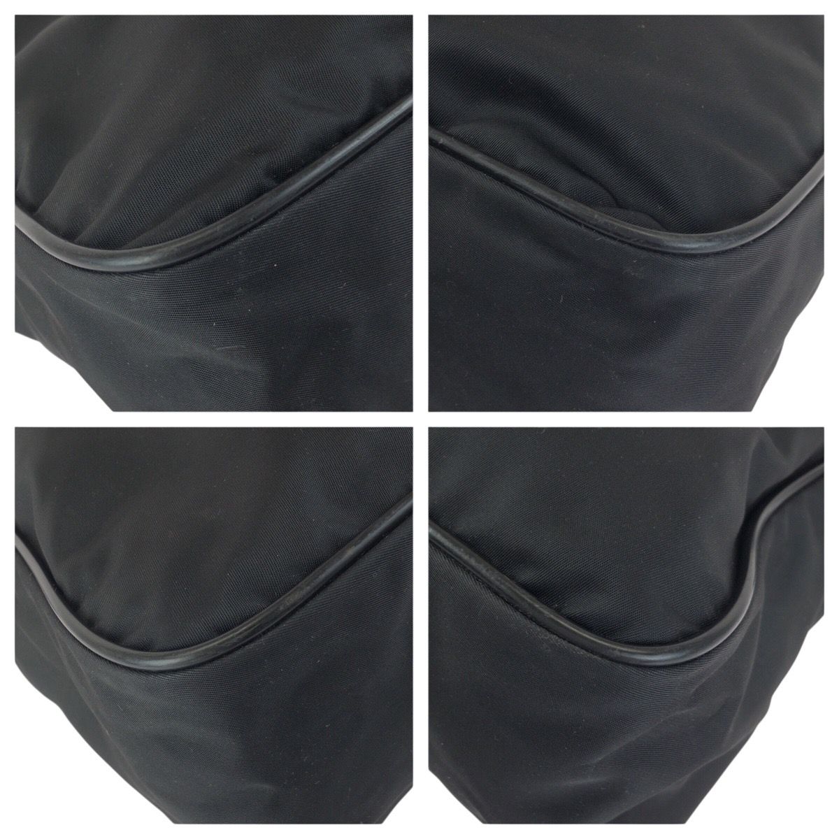 Prada Tessuto Black Silver Nylon Shoulder Bag — view 3