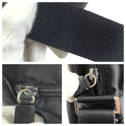 Prada Tessuto Black Silver Nylon Shoulder Bag — view 6
