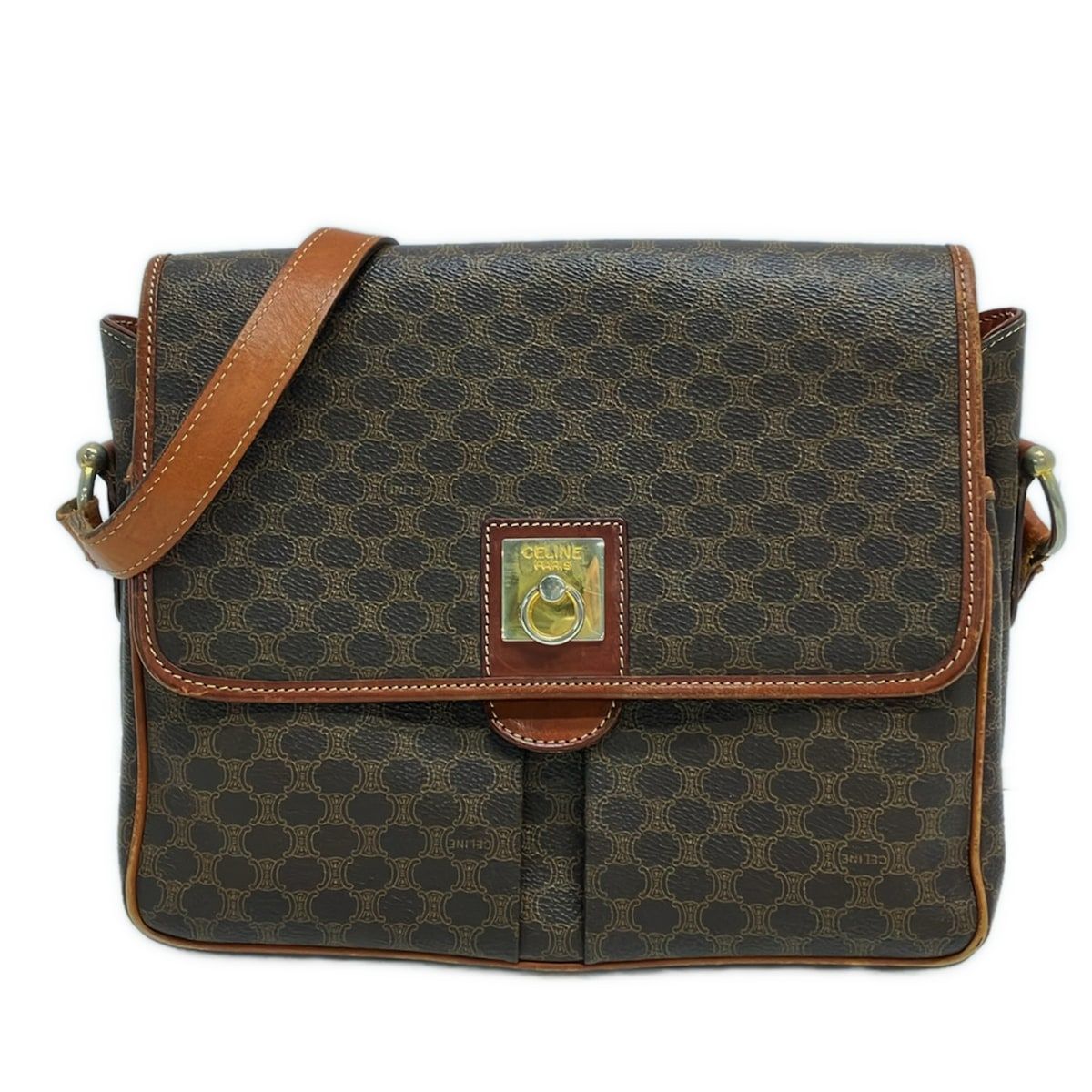 Celine Shoulder Bag Macadamia Brown Leather