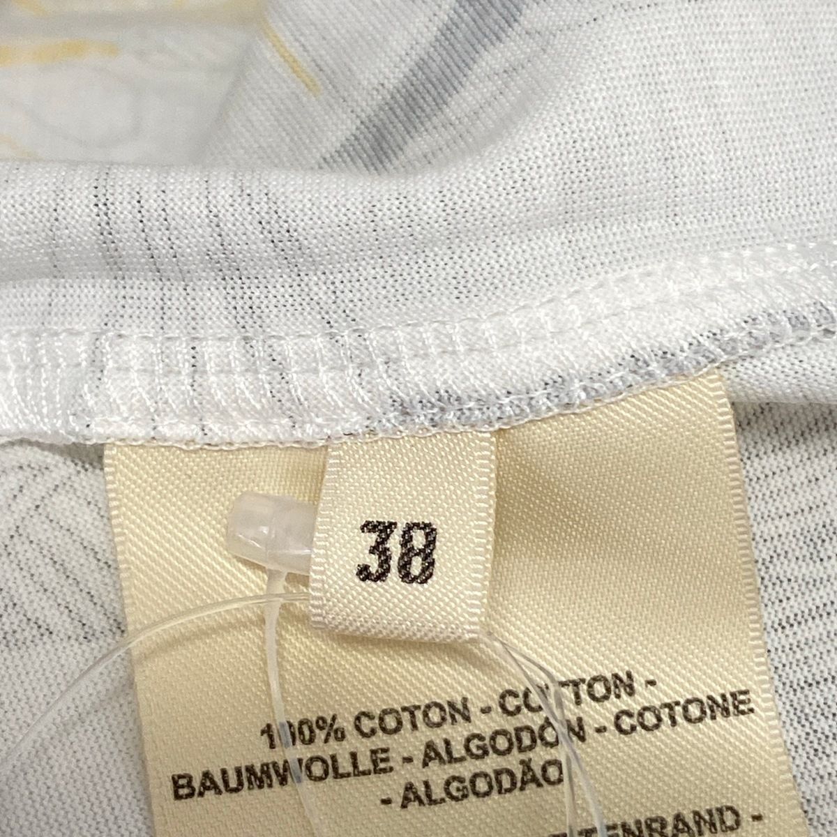 Hermes Short Sleeve T-Shirt Suede White Black Multi Cru Neck Parfluor Remix — view 5