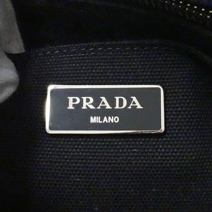 Prada Tote 2-Way Shoulder Bag Canapa Mini Canvas Navy Camouflage — view 6