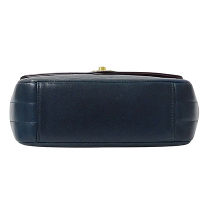 Chanel Shoulder Bag Leather Blue Green Gold Chain — view 3