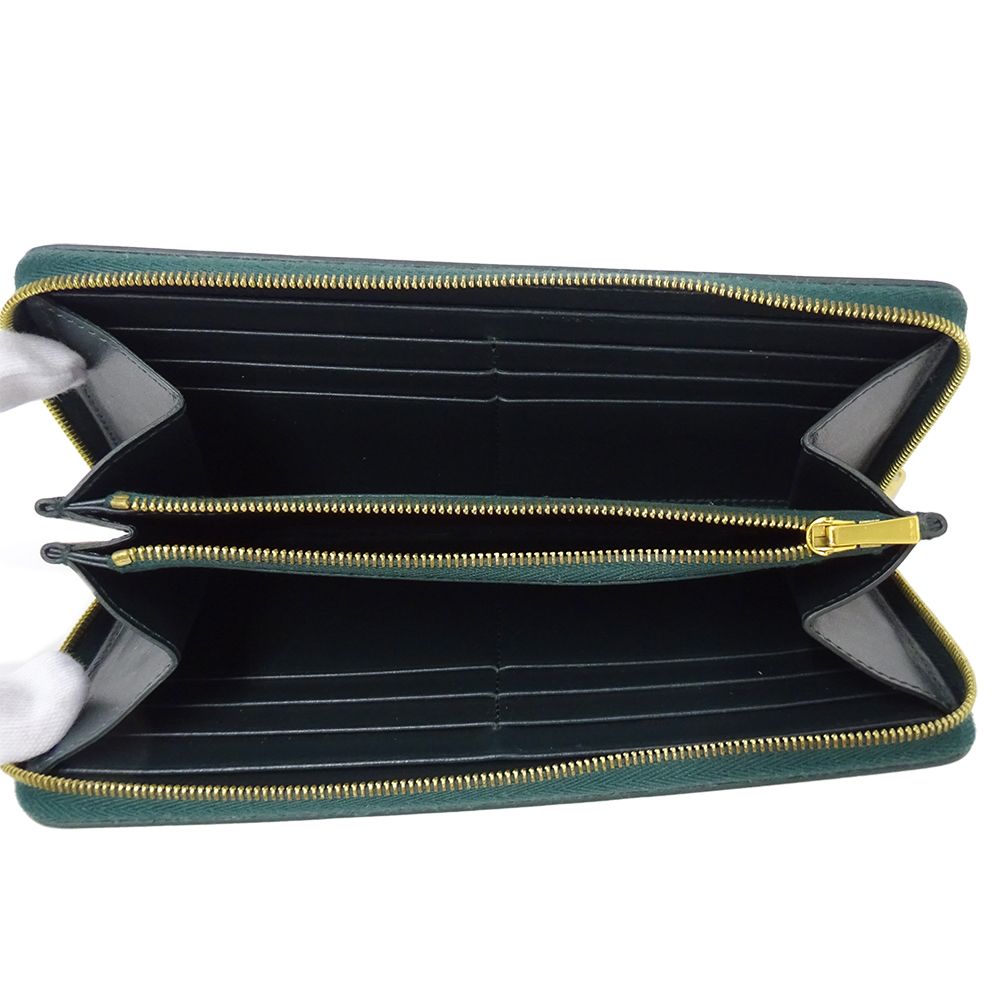 Celine Wallet Leather Moss Green Zip Around Simple — view 5