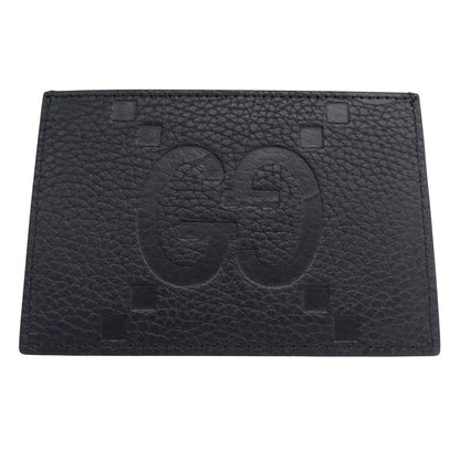 Gucci Card Case Jumbo GG Maxi Leather Black Compact