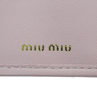 Miu Miu Miu Wallet Bifold Matelasse Leather Alaba Star Pink Gold — view 6