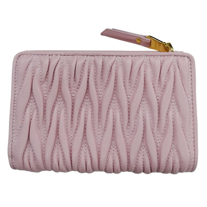 Miu Miu Miu Wallet Bifold Matelasse Leather Alaba Star Pink Gold — view 2