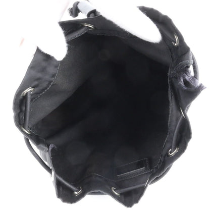 Prada Tessuto Nylon Triangle Logo Leather Pouch Hand Black Ewe — view 6