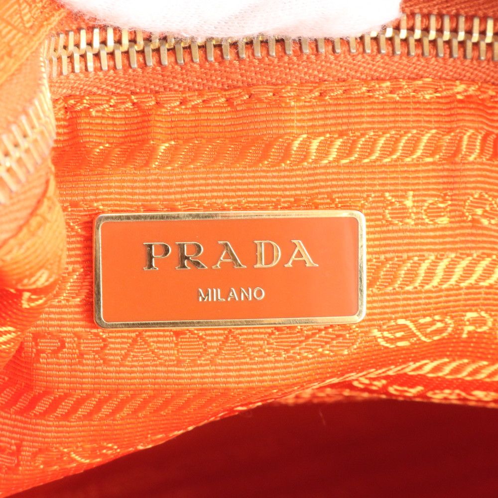 Prada Tessuto Nylon Triangle Logo Leather 2-Way Shoulder Bag Crossbody Ebe — view 8