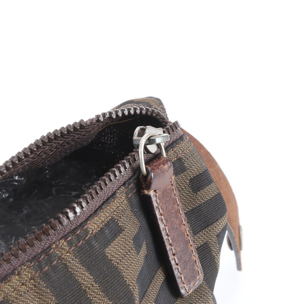 Fendi FF Zucca Pouch Hand Leather Brown Mwe — view 8