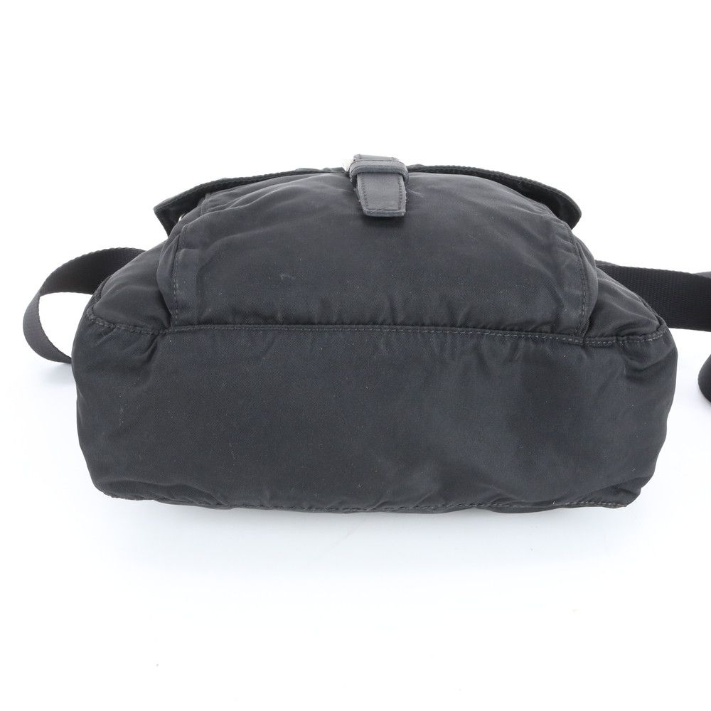 Prada Tessuto Nylon Triangle Logo Leather Shoulder Bag Crossbody Messenger Tote — view 4