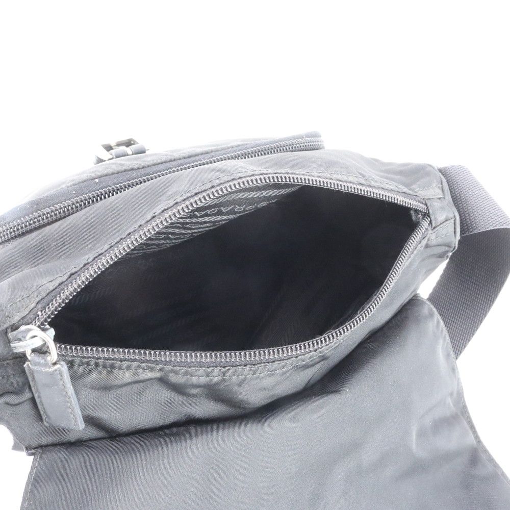 Prada Tessuto Nylon Triangle Logo Leather Shoulder Bag Crossbody Messenger Tote — view 6