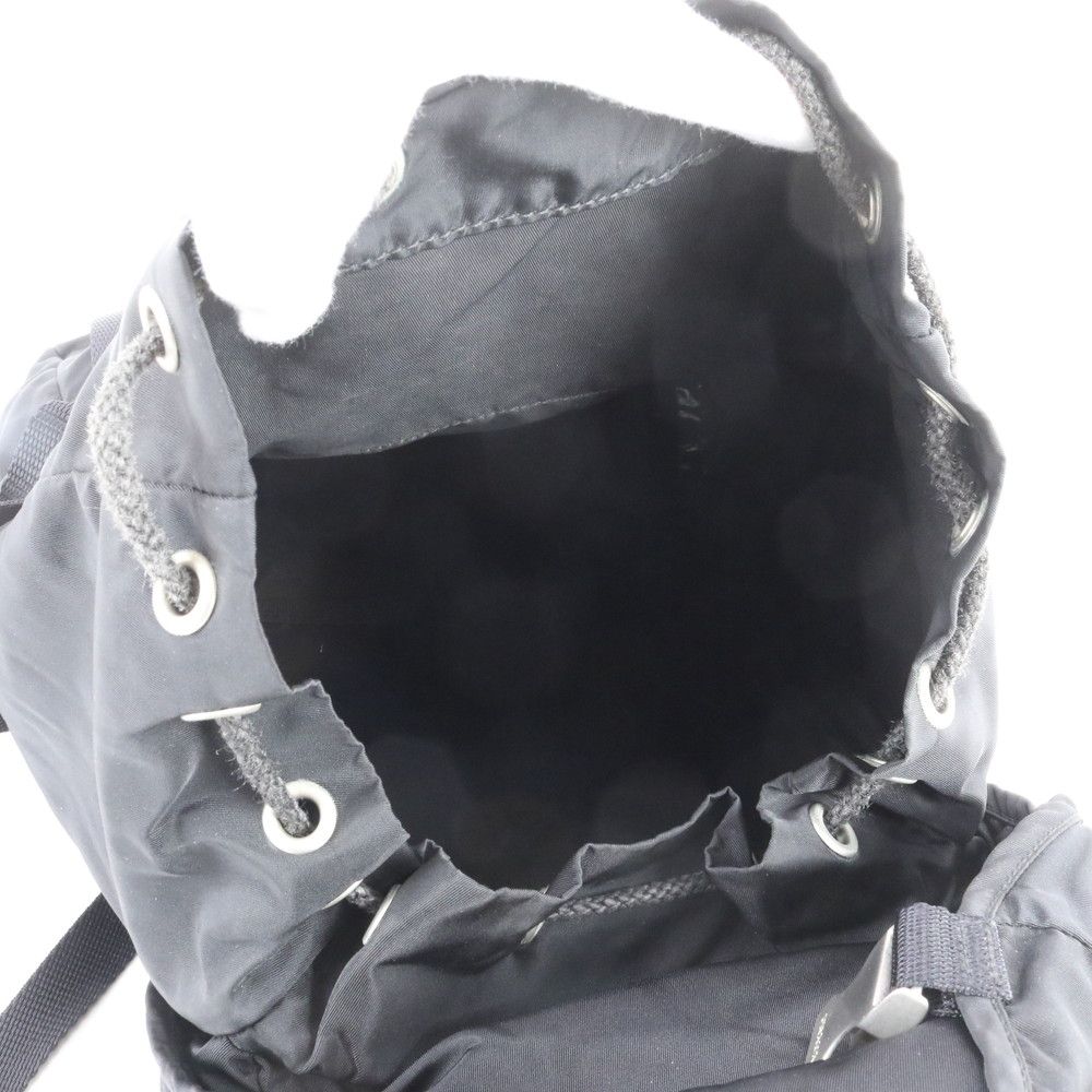 Prada Tessuto Nylon Triangle Logo Leather Backpack Shoulder — view 7