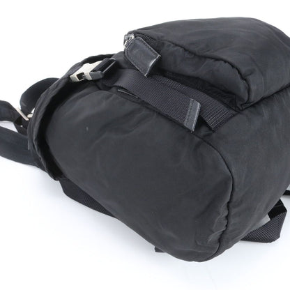 Prada Tessuto Nylon Triangle Logo Leather Backpack Shoulder — view 6