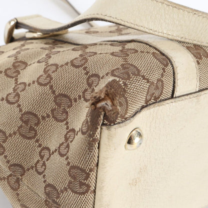 Gucci GG Canvas Abbey Leather Tote Shoulder Hand Beige Mbe — view 8