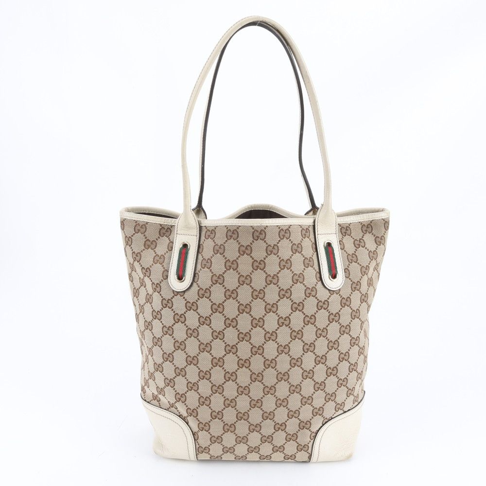 Gucci GG Canvas Sherry Prince Leather Tote Shoulder Hand Mbe — view 3