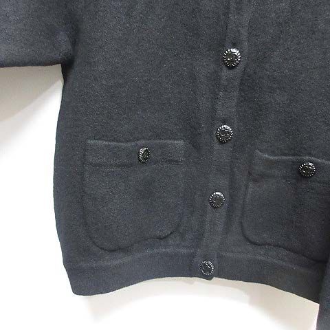 Chanel Coco Button Knit Cardigan 34 Black Wool Silk — view 7