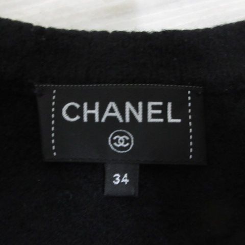 Chanel Coco Button Knit Cardigan 34 Black Wool Silk — view 4