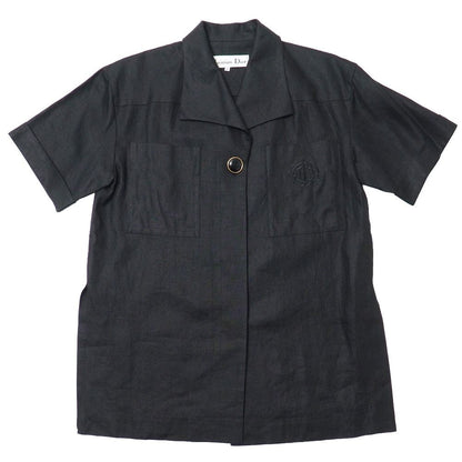 Dior Vintage Short Sleeve Shirt 9 All Linen Jacket Embroidery
