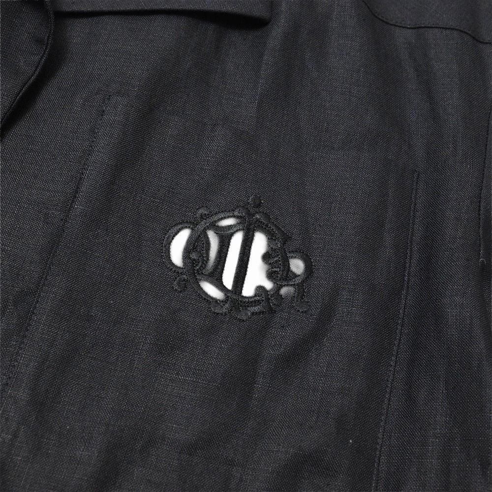 Dior Vintage Short Sleeve Shirt 9 All Linen Jacket Embroidery — view 3