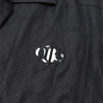 Dior Vintage Short Sleeve Shirt 9 All Linen Jacket Embroidery — view 3