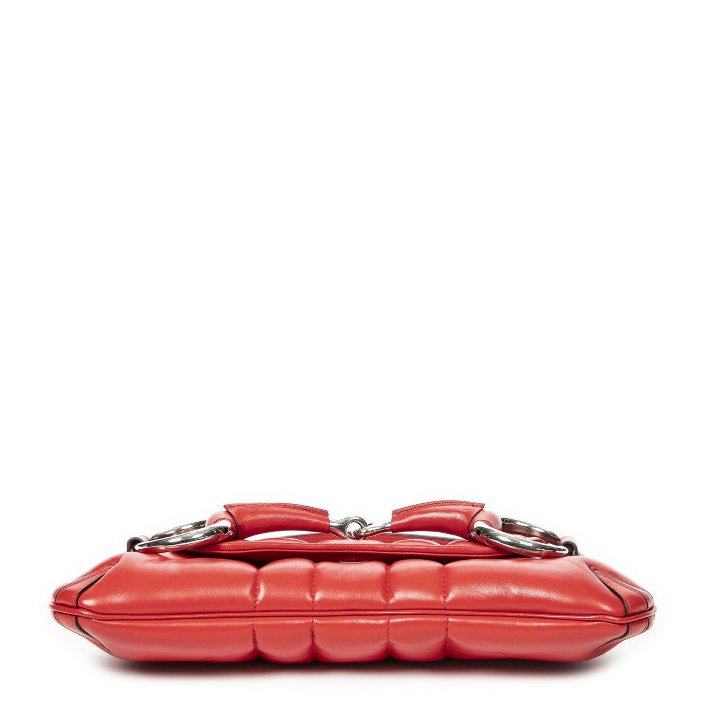 Gucci Horsebit Chain Red Matelasse Wave Leather Messenger Bag — view 6