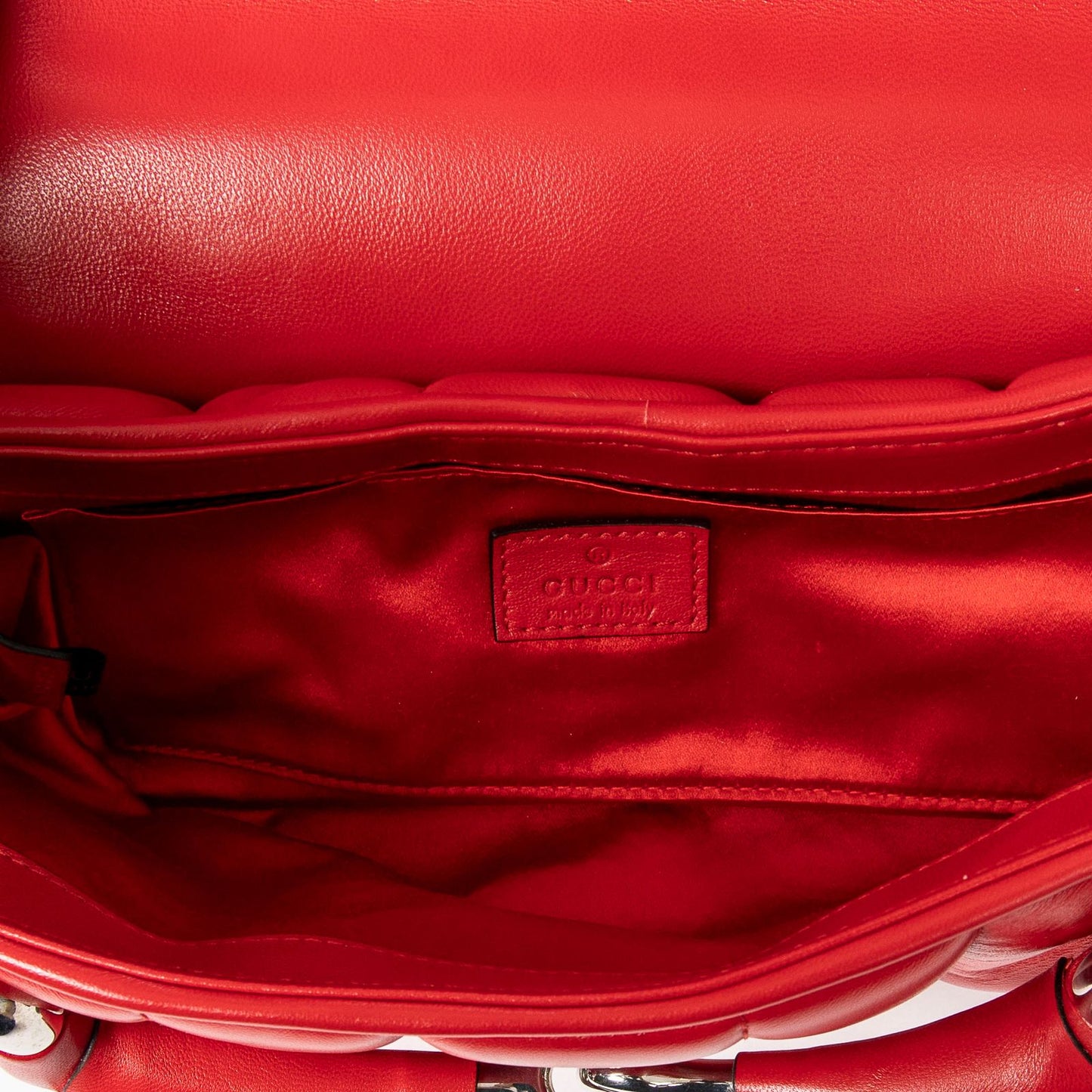 Gucci Horsebit Chain Red Matelasse Wave Leather Messenger Bag — view 7