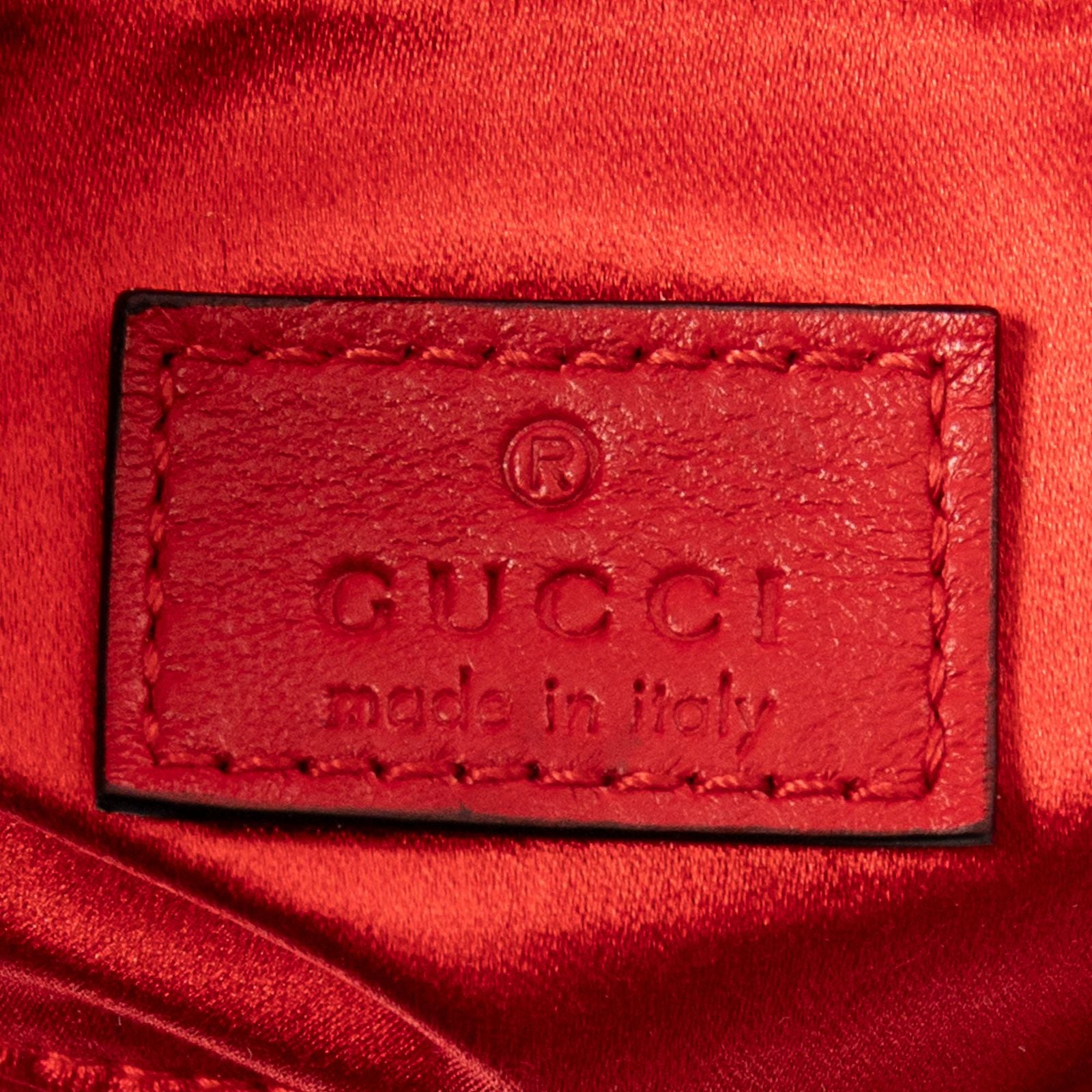 Gucci Horsebit Chain Red Matelasse Wave Leather Messenger Bag — view 8