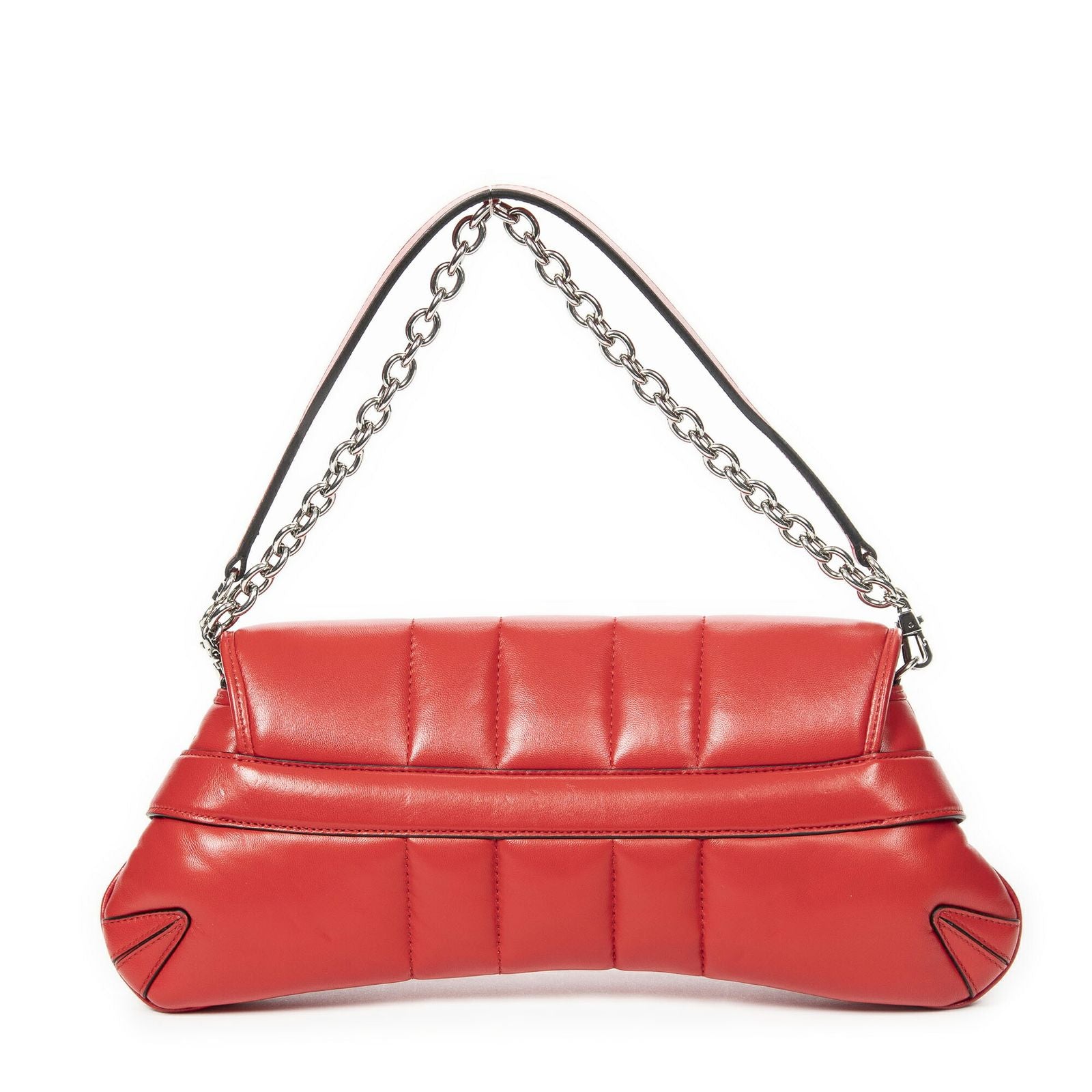 Gucci Horsebit Chain Red Matelasse Wave Leather Messenger Bag — view 5