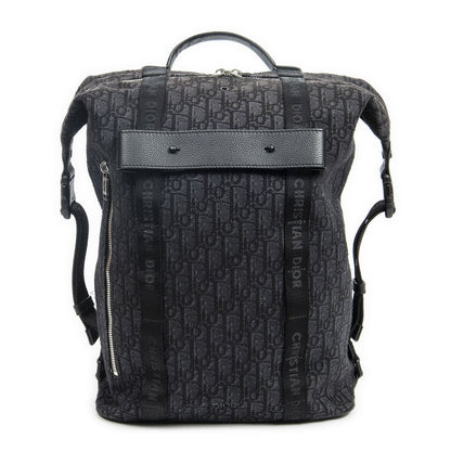 Dior Safari Backpack Black Oblique Peacock Canvas