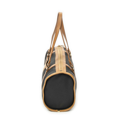 Saint Laurent Yves Vintage Barrel Bag Black Brown Van Gogh Canvas — view 3