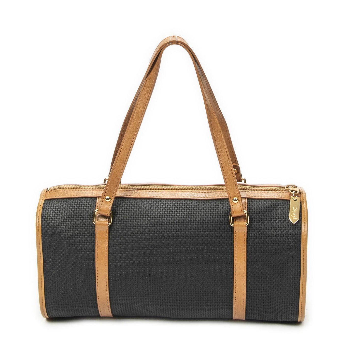 Saint Laurent Yves Vintage Barrel Bag Black Brown Van Gogh Canvas — view 5