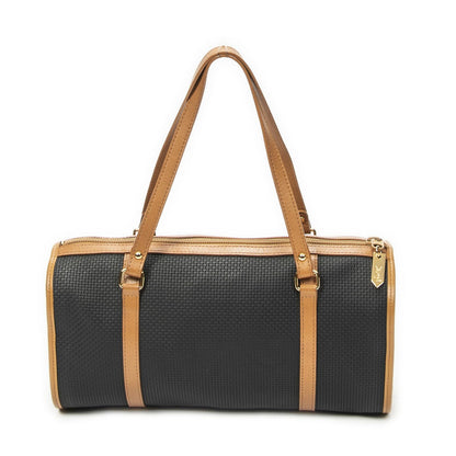 Saint Laurent Yves Vintage Barrel Bag Black Brown Van Gogh Canvas — view 5