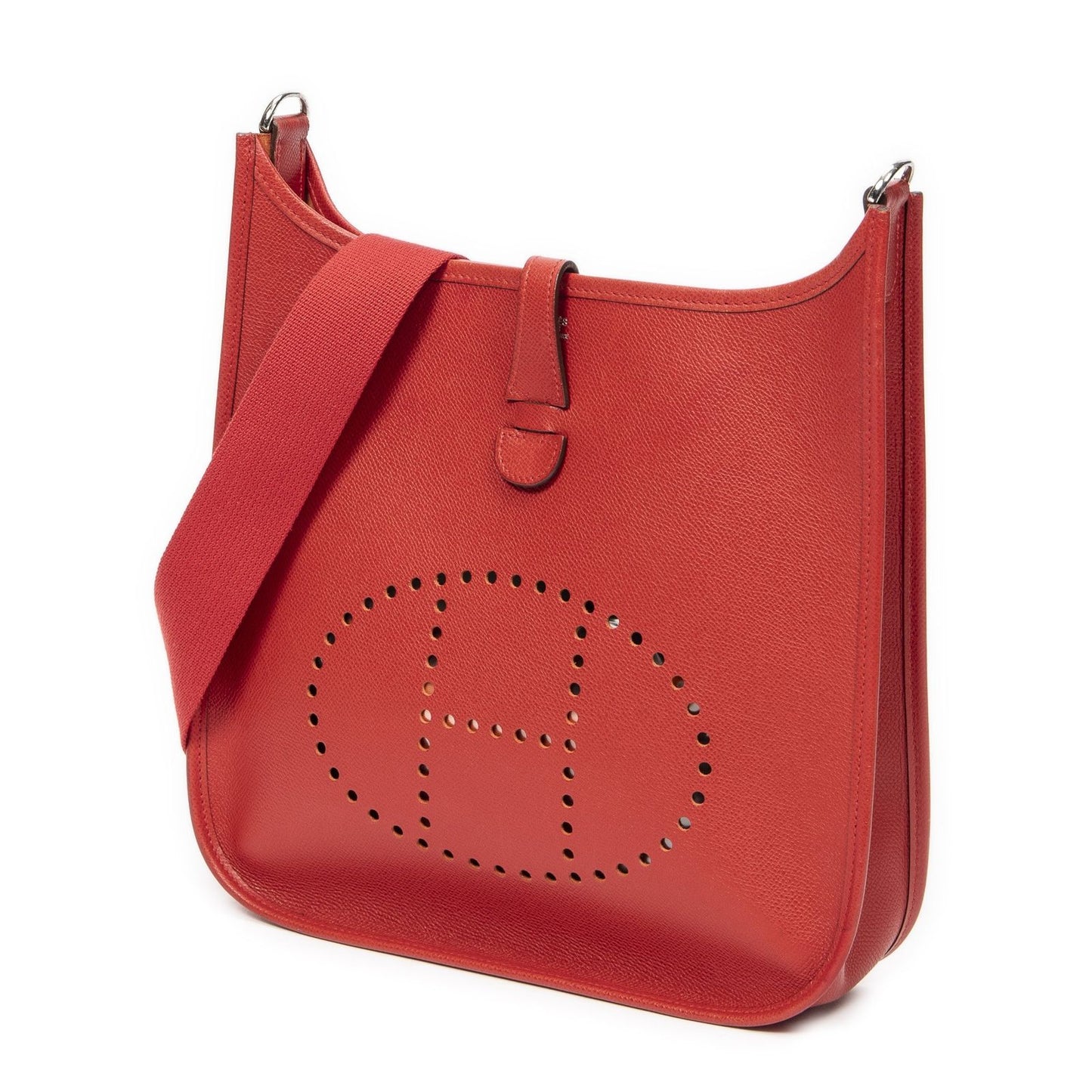 Hermes Evelyne I Rouge Epsom Leather Messenger Bag — view 2