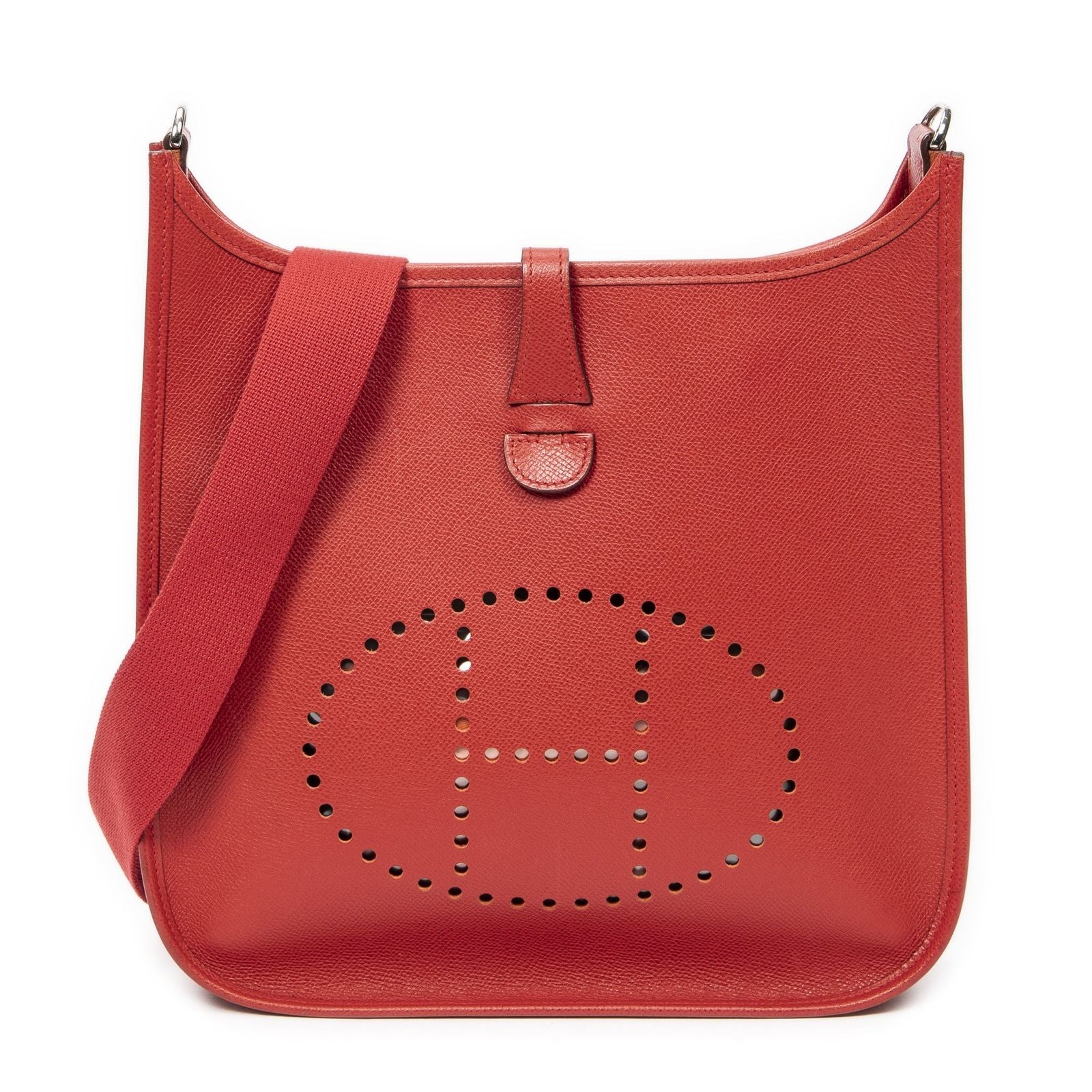 Hermes Evelyne I Rouge Epsom Leather Messenger Bag